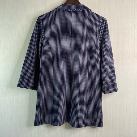 Maurices Women's Purple Houndstooth Open Front Blazer Jacket Large - Picture 2 of 7